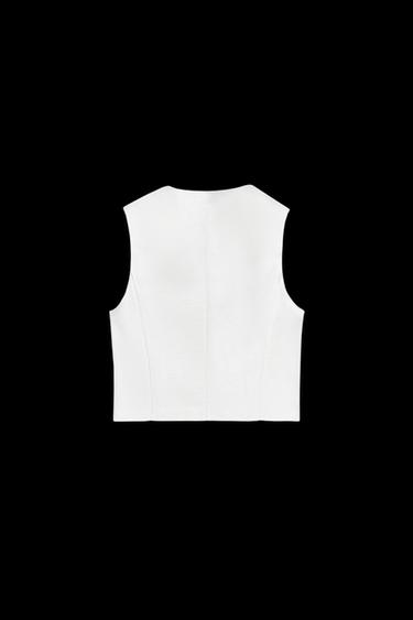 CHALECO SATINADO ZW COLLECTION - Blanco de Zara