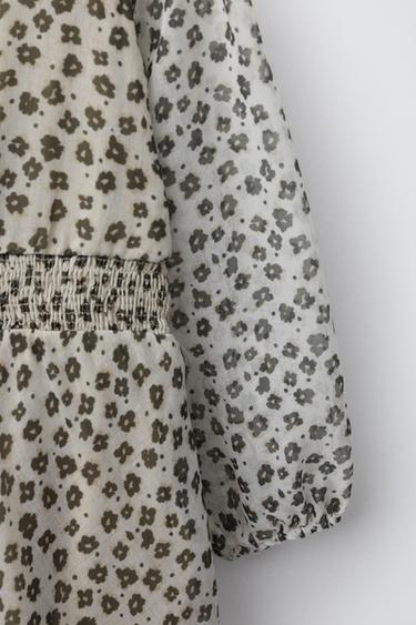 ROBE IMPRIMÉE À FLEURS - Écru de Zara - Image 3