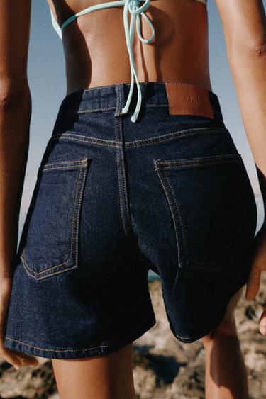 PANTALONS CURTS Z1975 MOM FIT - Blau de Zara