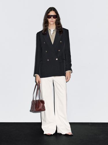 Americana botones dorados mezcla lana - Marino oscuro de Zara