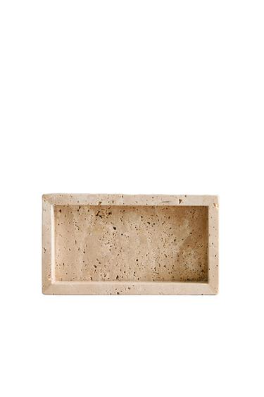 BEIGE MARBLE BATHROOM SOAP DISH - Beige by Zara