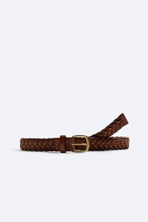 WOVEN LEATHER BELT - Leather