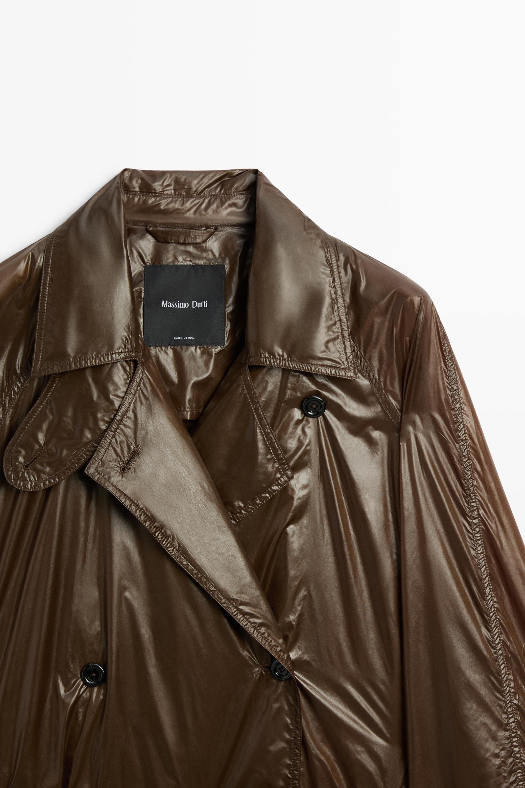 Long flowing trench coat — Bottle green