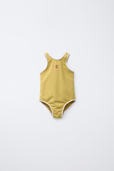 1-6 ANS/ MAILLOT DE BAIN BRODÉ - Kaki de Zara