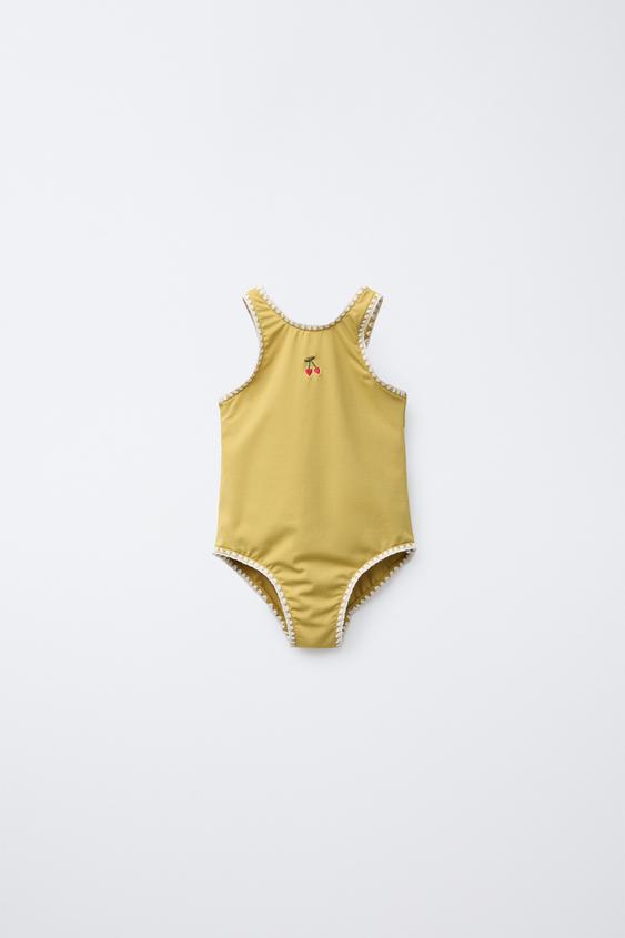 1-6 ANS/ MAILLOT DE BAIN BRODÉ - Kaki de Zara - Image 0