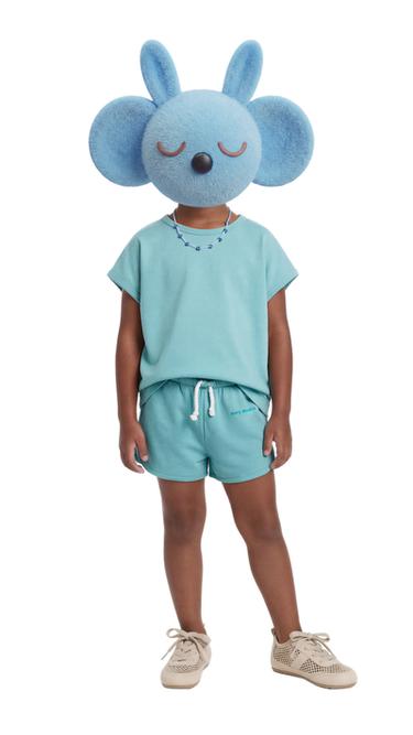 Zara SOLID T-SHIRT AND BERMUDA SET - Turquoise