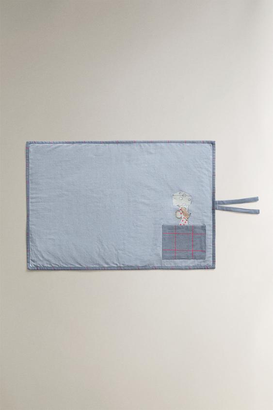TOOTH FAIRY PLACEMAT AND NAPKIN - Blue by Zara - Image 0