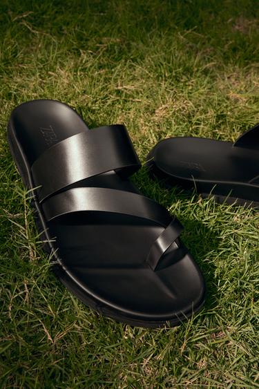 Zara 系帶涼鞋 - 黑色