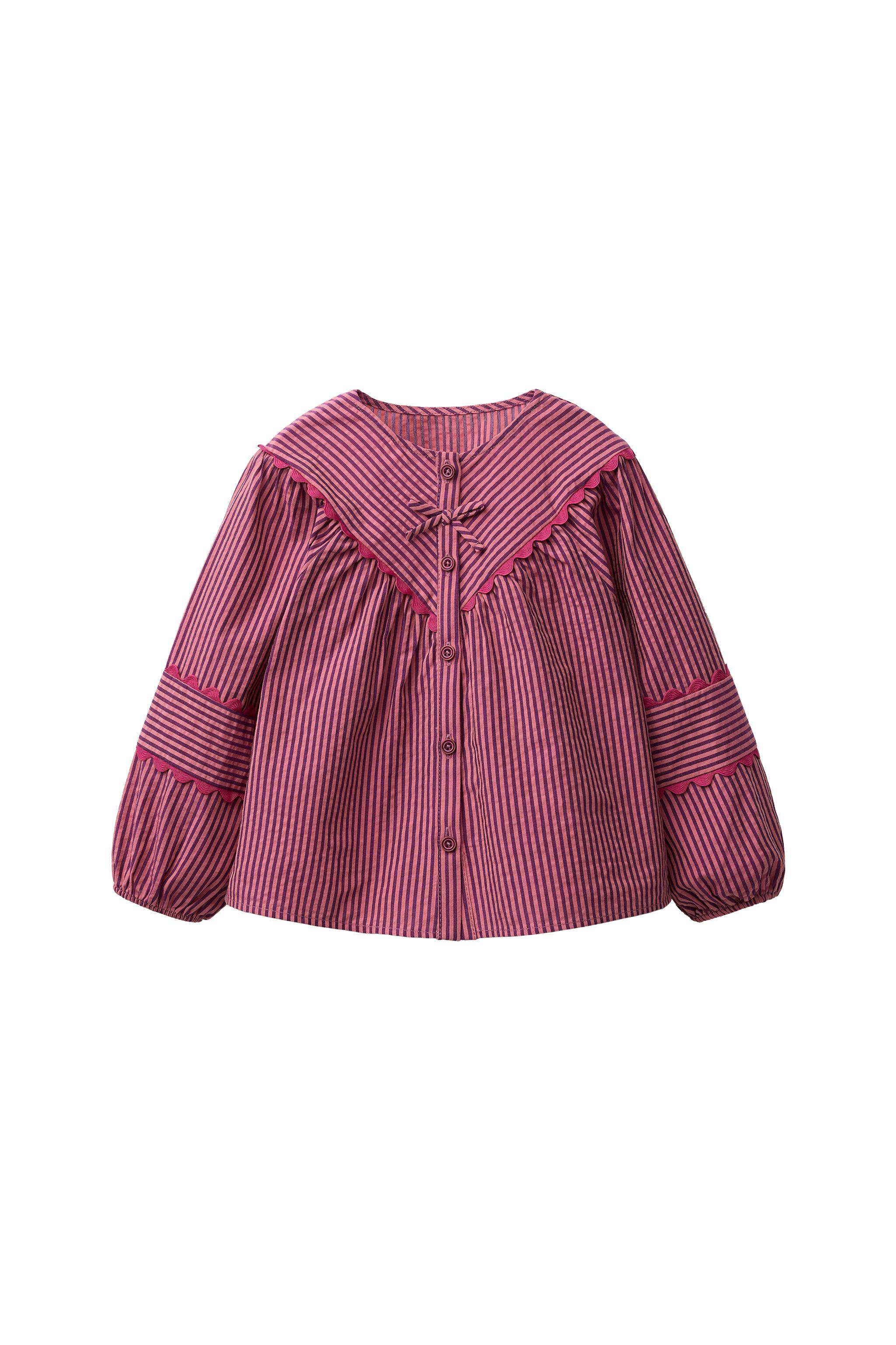 CHEMISE ET TOP À RAYURES FLEURS PAILLETTES - Rose pastel | France