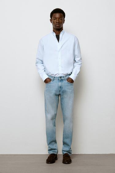 Jean tapered bleach washed - Bleu clair de Zara - Image 0