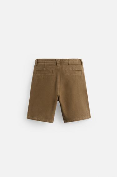 TEXTURED REGULAR FIT BERMUDA SHORTS - Brown by Zara - Image 7