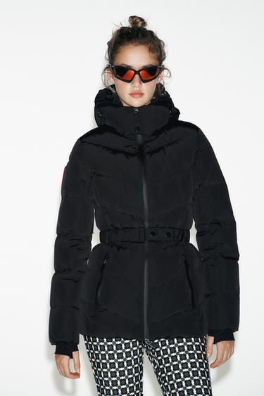 ANORAK PADDED 80% DOWN 20% FEATHER WATER-RESISTANT WINDPROOF RECCO® TECHNOLOGY SKI COLLECTION - Black by Zara