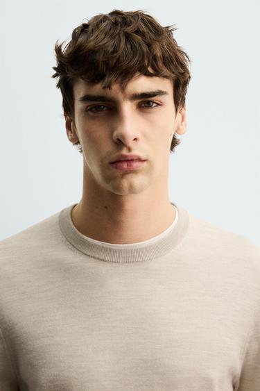 REGULAR FIT WOOL JUMPER - Beige by Zara - Image 4