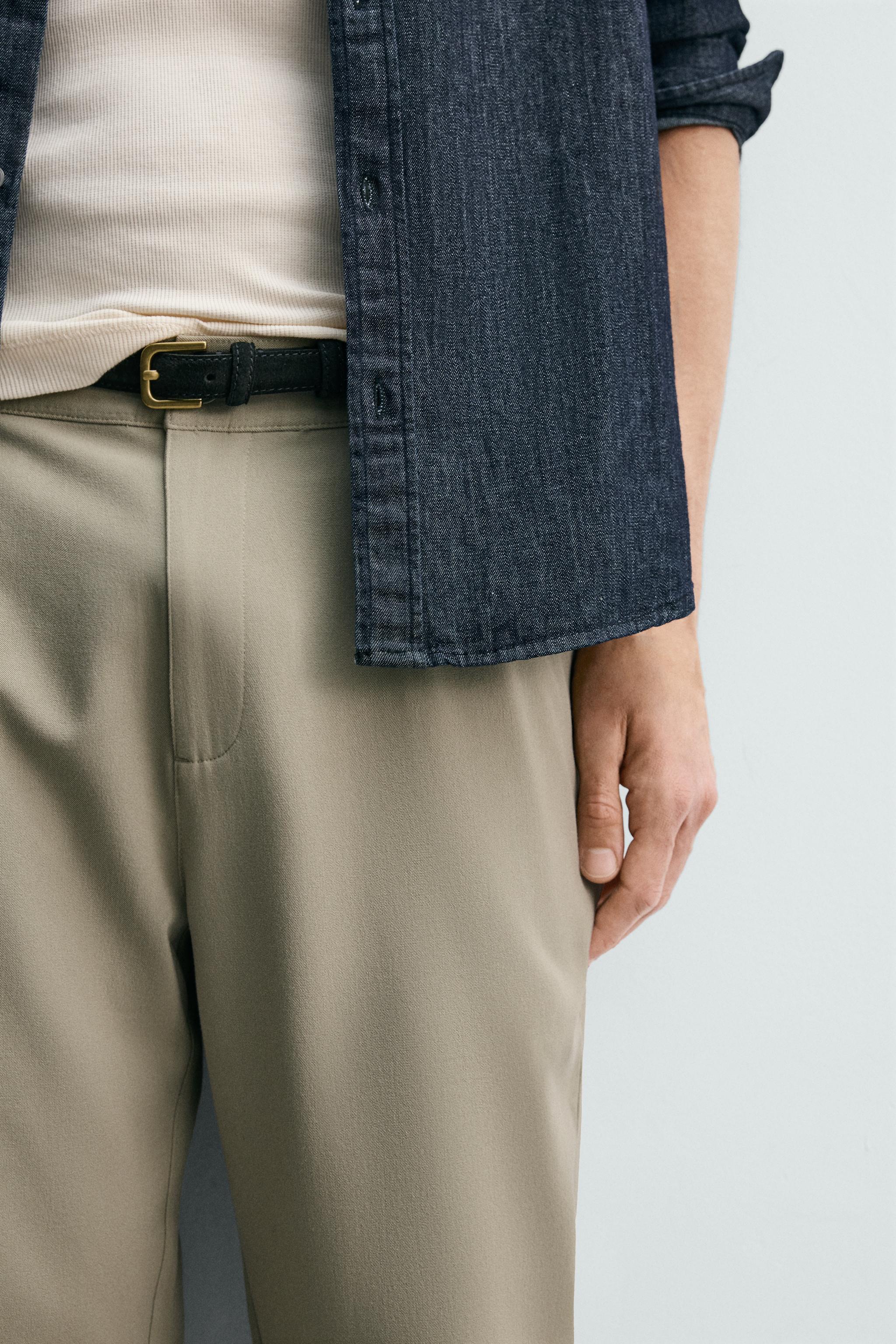 STRAIGHT FIT STRETCH PANTS