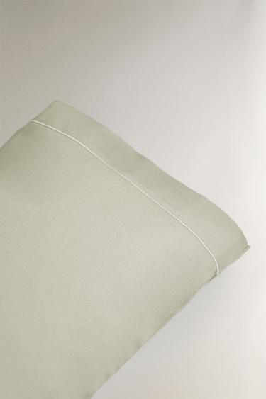 TAIE D’OREILLER SATIN FESTON (300 FILS) - Vert de Zara - Image 5