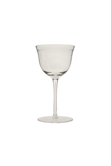 COCKTAILGLAS I GLAS MED GEOMETRISK GRAVERING - Gennemsigtig fra Zara