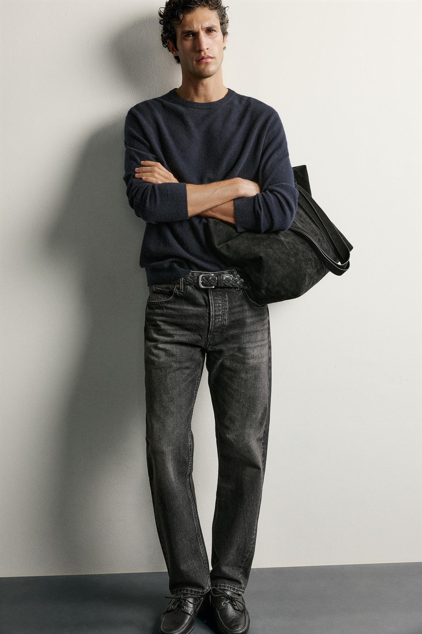 Мужские джинсы Zara Regular Fit, цвет: Угольный — фото 6