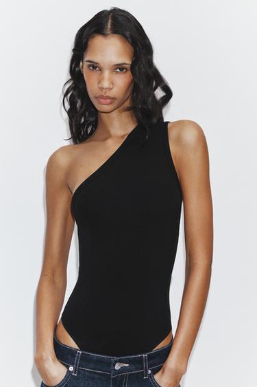 ASYMMETRIC BODYSUIT - Black by Zara