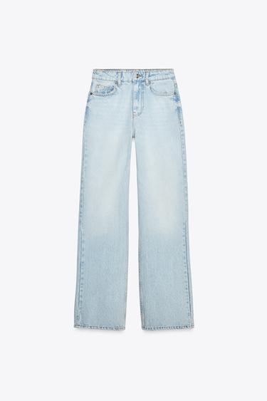 JEANS Z1975 STRAIGHT HIGH-WAIST LONG LENGTH - Light blue by Zara