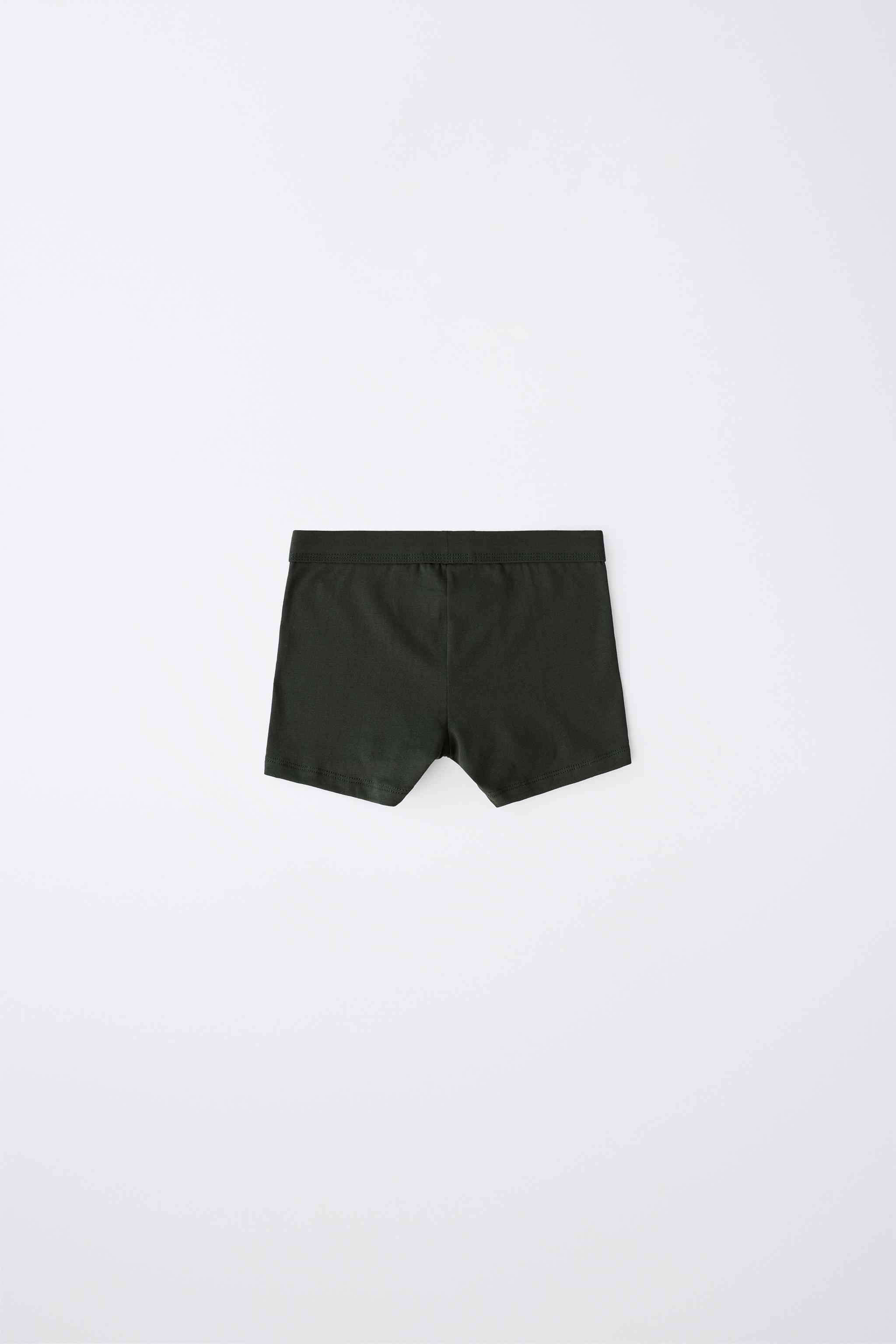 KIDS 6-14 YEARS: PACK OF FIVE STRIPED AND SOLID BOXER BRIEFS