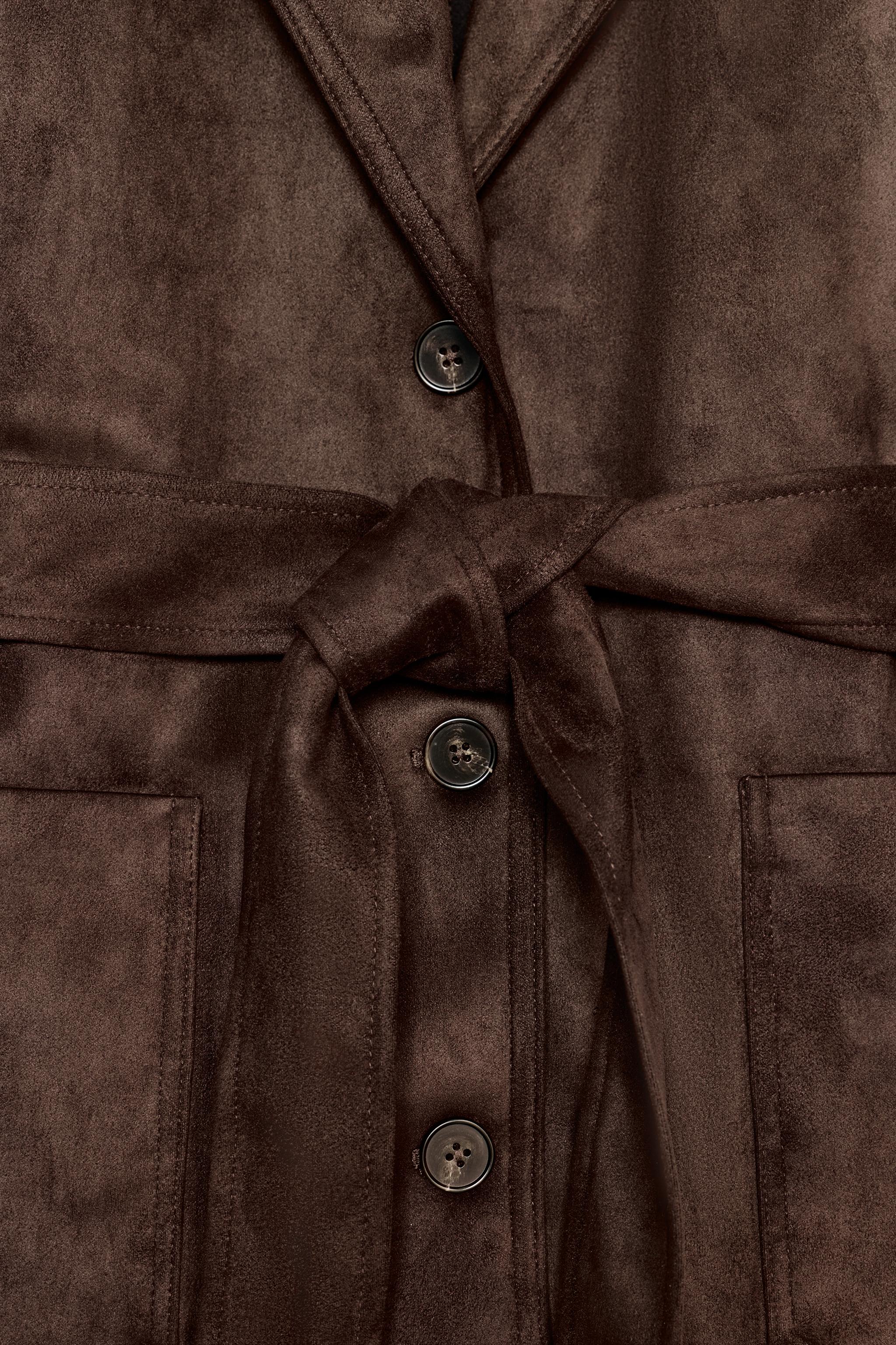 BLOUSON EFFET DAIM AVEC CEINTURE
