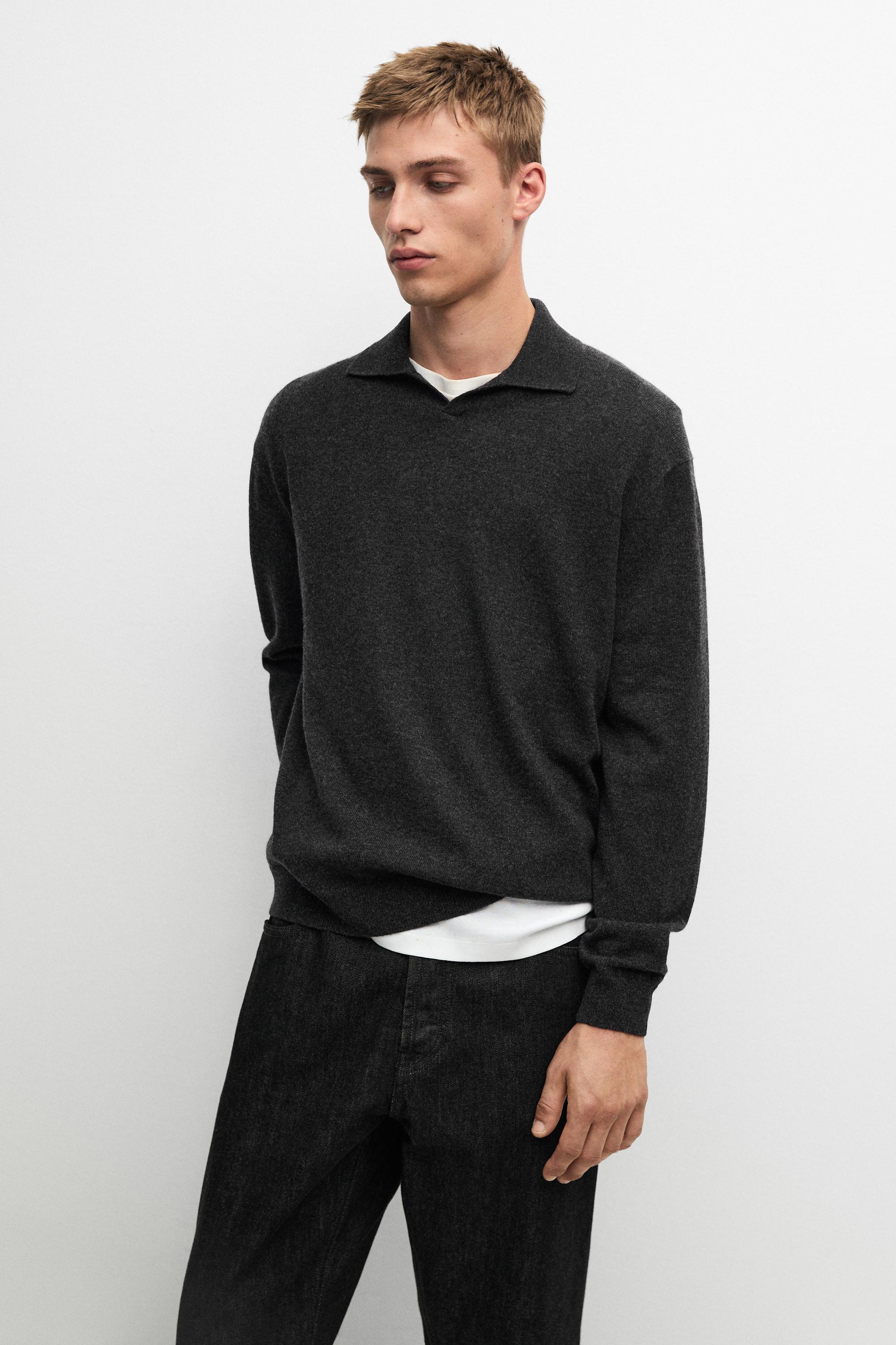 Pull polo en maille 100 % cachemire