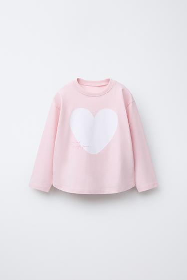 CAMISETA ESTAMPADA - Rosa de Zara