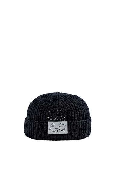 BEANIE WITH SAMUEL DE SABOIA X ZARA PATCH - Navy blue by Zara