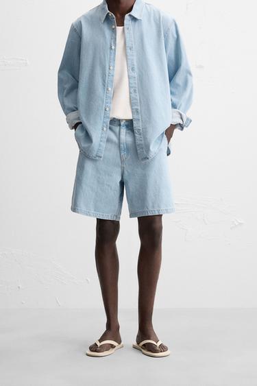 SHORTS EN DENIM - Bleu ciel de Zara