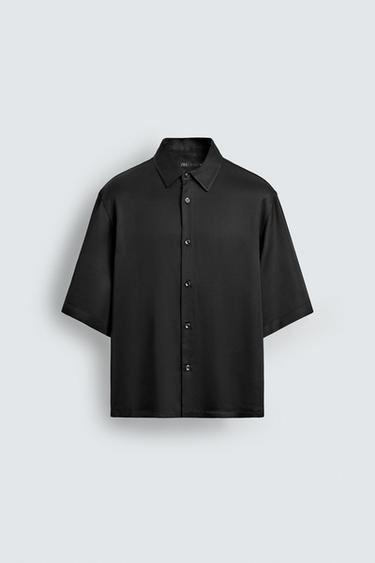 CAMISA FLUIDA REGULAR FIT - Negro de Zara - Imagen 0