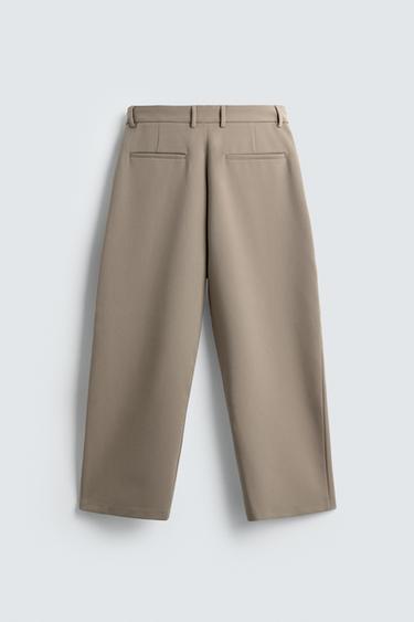 PANTALON RELAXED FIT À PLIS - Marron clair de Zara - Image 7