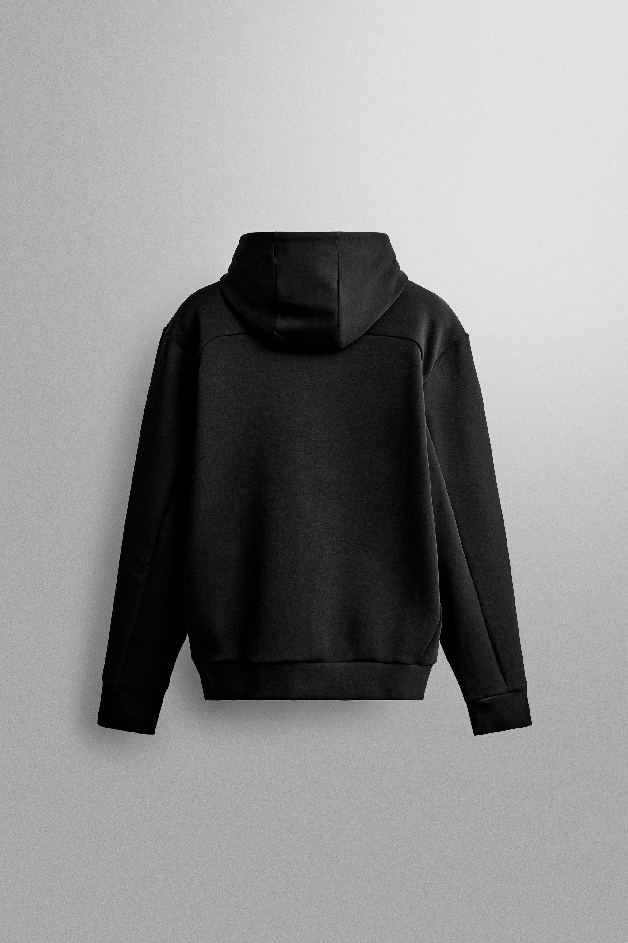 TECHNICAL ZIP-UP HOODIE — Black