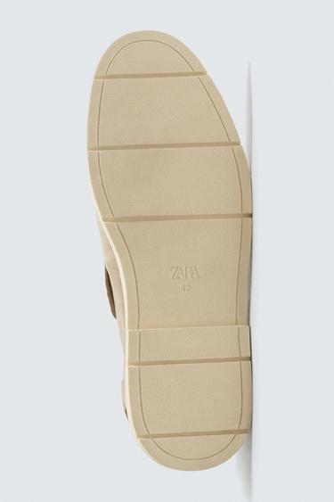 CASUAL LEATHER BOOTS - Beige by Zara - Image 3