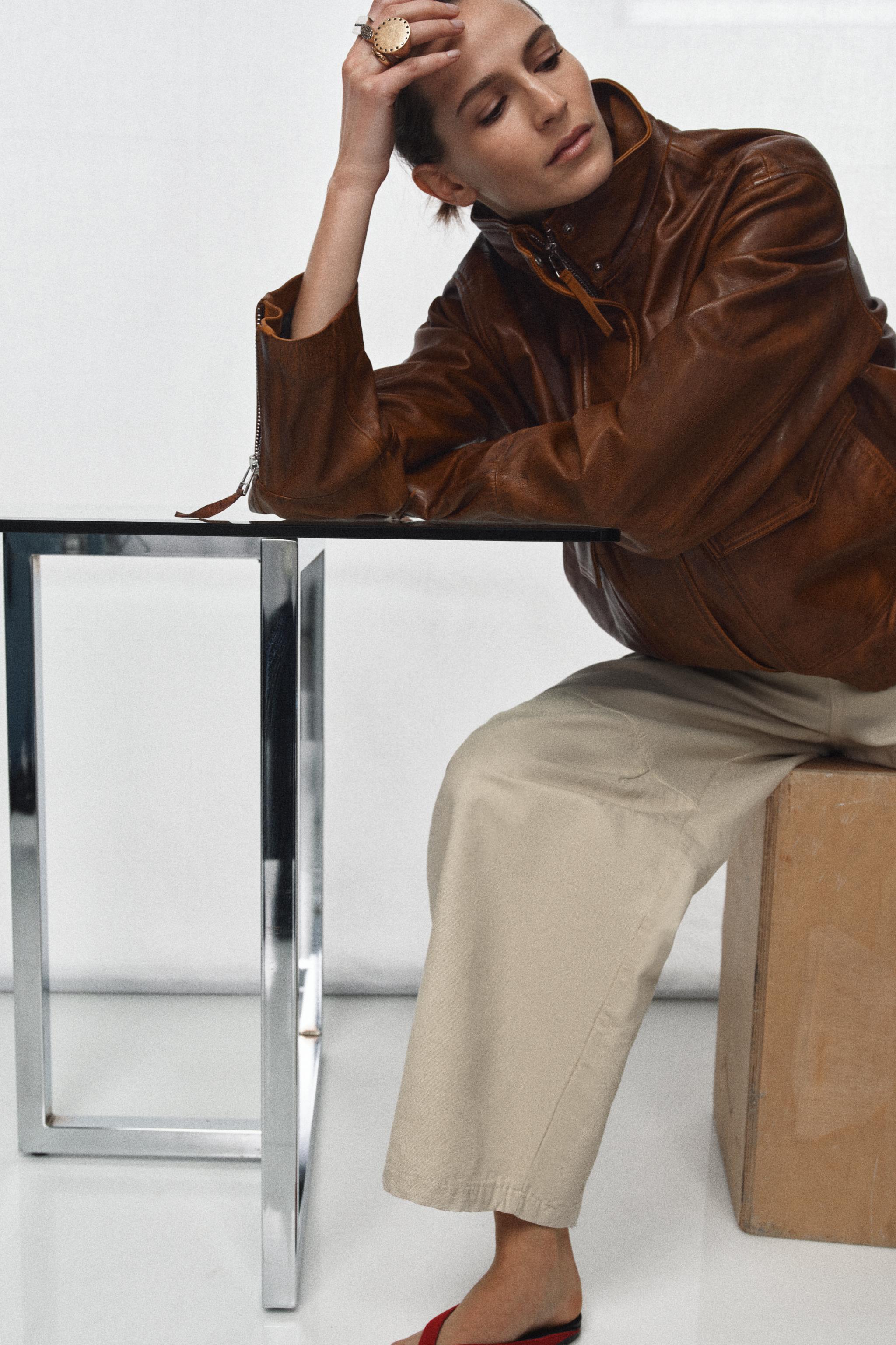 BLOUSON BOMBER 100 % CUIR ZW COLLECTION ÉDITION LIMITÉE