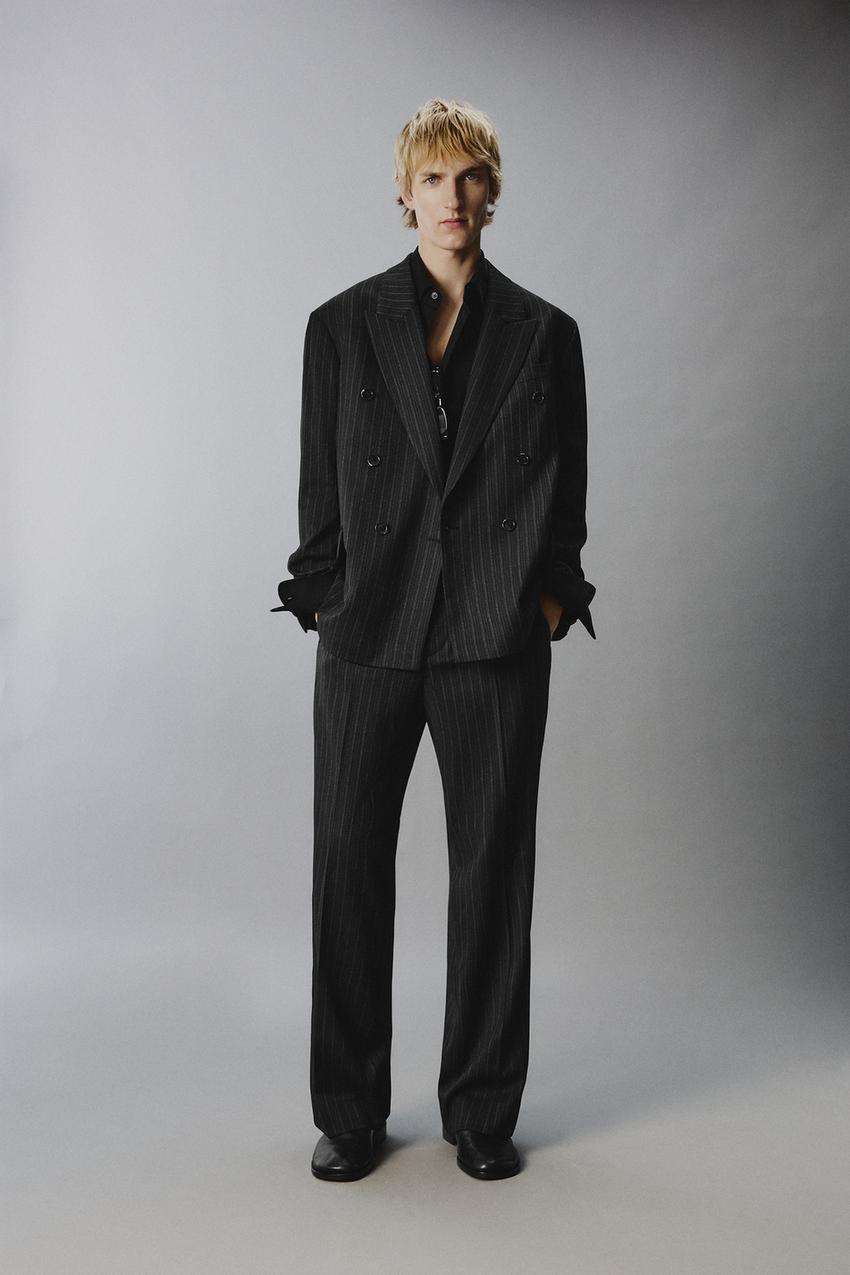 blue dress for baby girl Tapered-Fit Stretch Dress Pants for Tall Men in Black 38 / 40 / Black main image 0