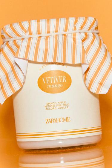 (130 G) VETIVER MANGO SCENTED CANDLE - Orange by Zara