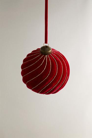 DÉCORATION SAPIN BOULE SPIRALE NOËL - Rouge de Zara - Image 1