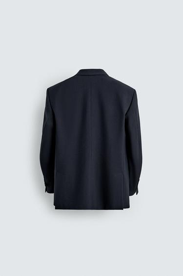 VESTE DE COSTUME CROISÉE AVEC LAINE ÉDITION LIMITÉE - Bleu marine de Zara - Image 7