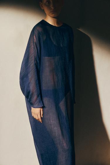 ROBE DE PLAGE FLUIDE - Bleu de Zara - Image 5