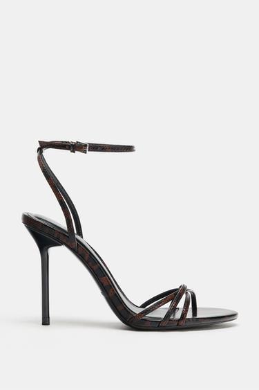 ANIMAL PRINT STRAPPY HIGH-HEEL SANDALS - Leopard by Zara