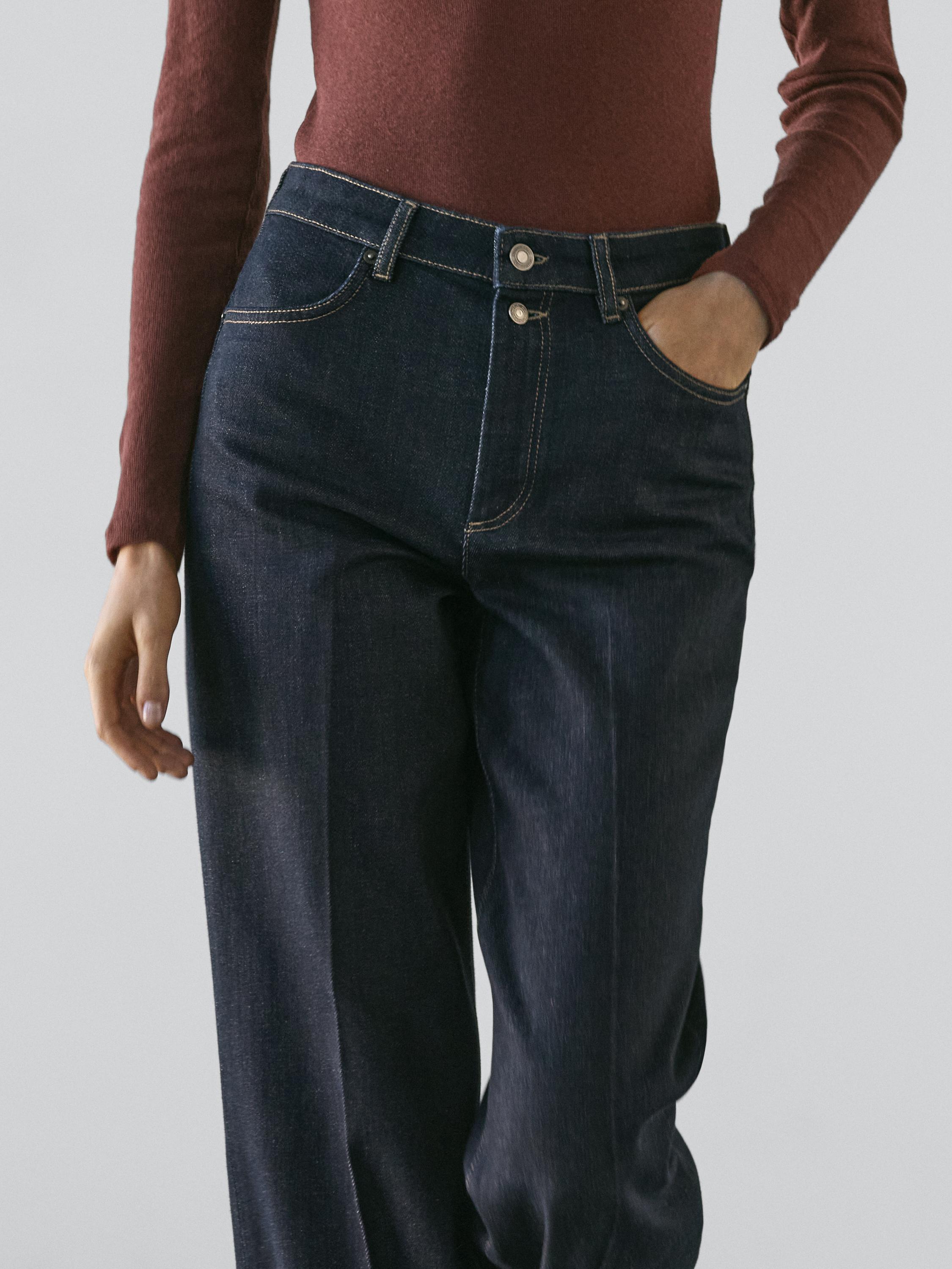 Flared high-waist jeans — Blue