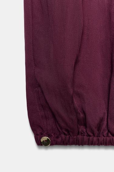 SAROUEL TROUSERS WITH ELASTIC WAIST - Aubergine by Zara - Image 7