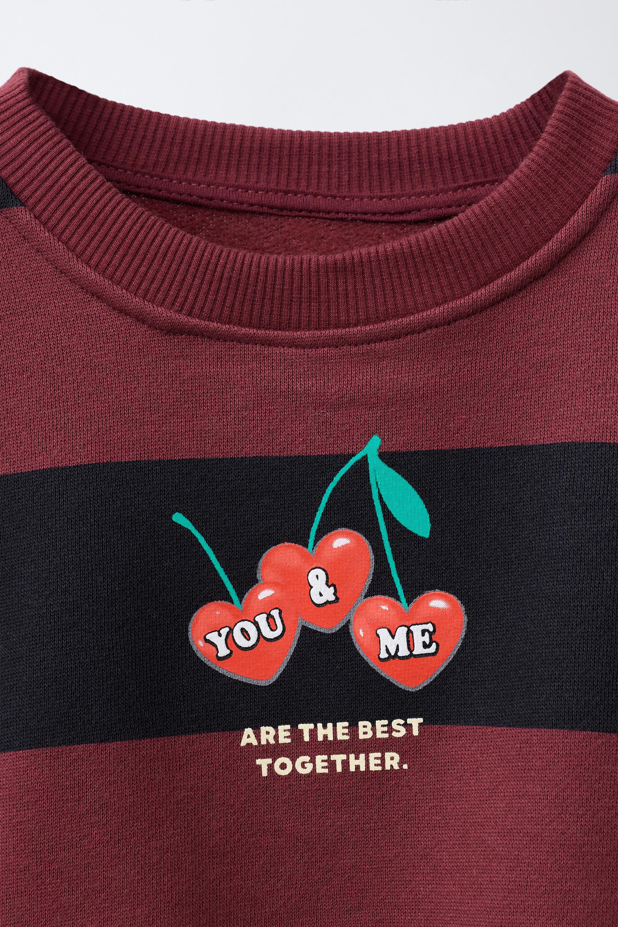 SWEAT À RAYURES ET CERISES