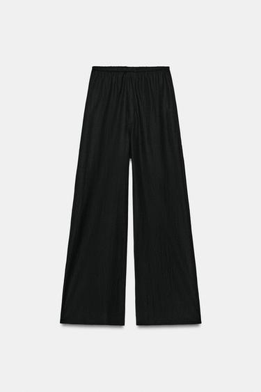 Zara STRAIGHT LEG PANTS - Black