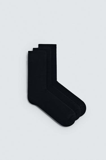 CALCETINES MEZCLA ALGODÓN MERCERIZADOS PACK 3 - Marino de Zara