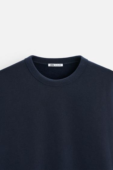 SWEAT COL ROND BASIQUE - Bleu marine de Zara - Image 7