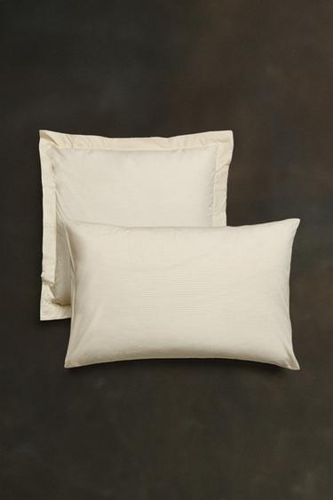 STRIPE PRINT PILLOWCASE - White by Zara