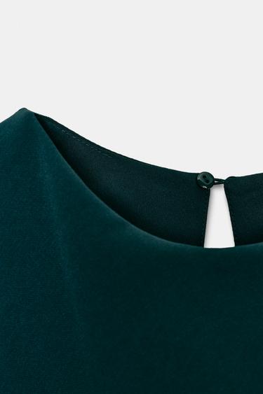 Zara COMBINATION MIDI DRESS - Ecru / Blue