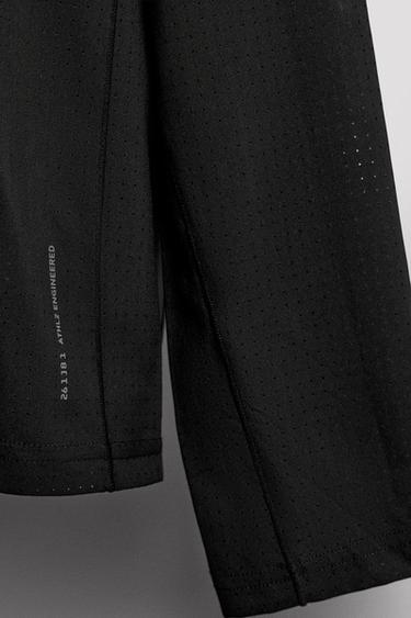 PERFORATED LONG SLEEVE T-SHIRT - Black by Zara - Image 7
