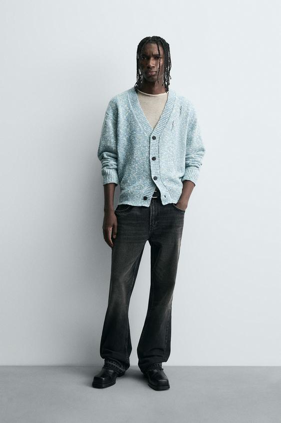 DISTRESSED TWISTED YARN CARDIGAN